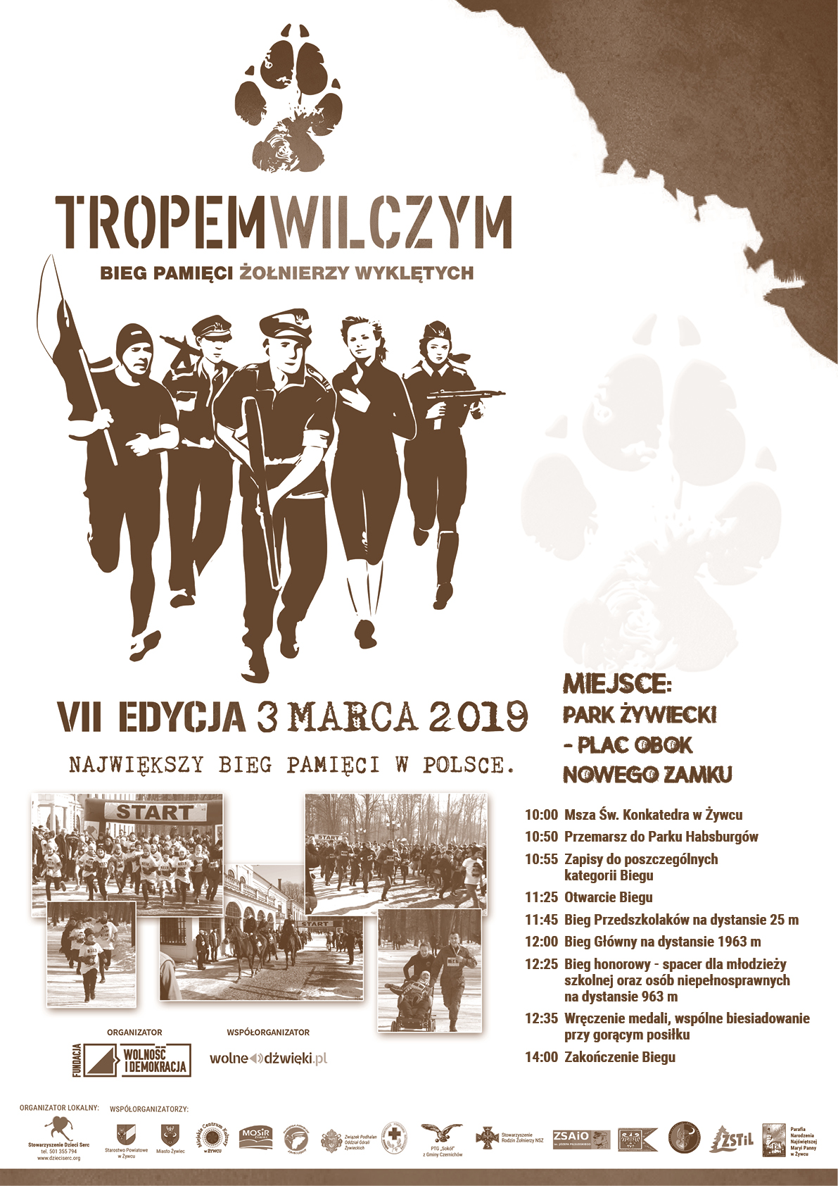 “Tropem Wilczym. Bieg Pamięci Żołnierzy Wyklętych” w Żywcu 3 marca 2019 r.